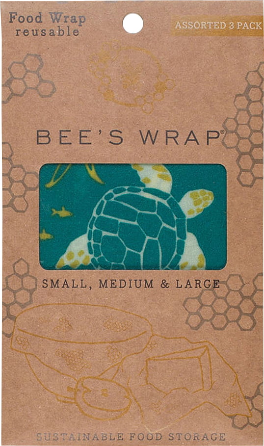 Lingette en cire d'abeille "Ocean Print" Set 3 tailles (S, M, L)