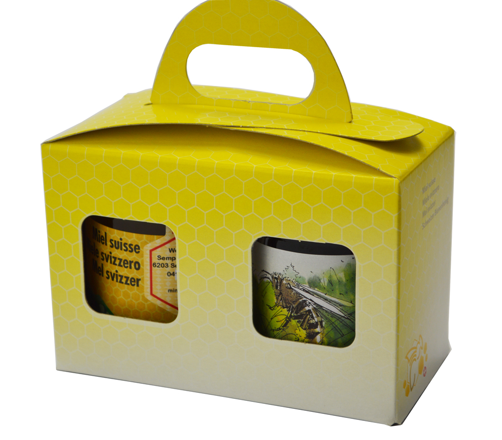 Paquet cadeau jaune/abeille 2 x 500 g