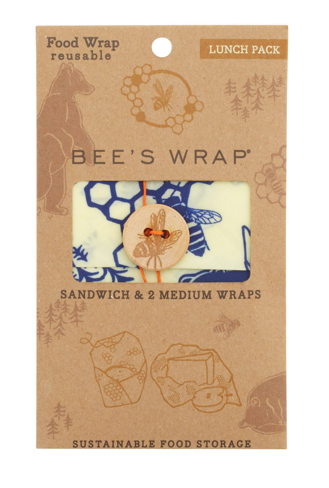 Bienenwachstuch Lunch Pack "Bees & Bears"