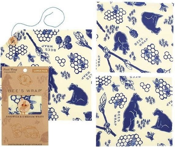 Lingette en cire d'abeille Lunch Pack "Bees & Bears"