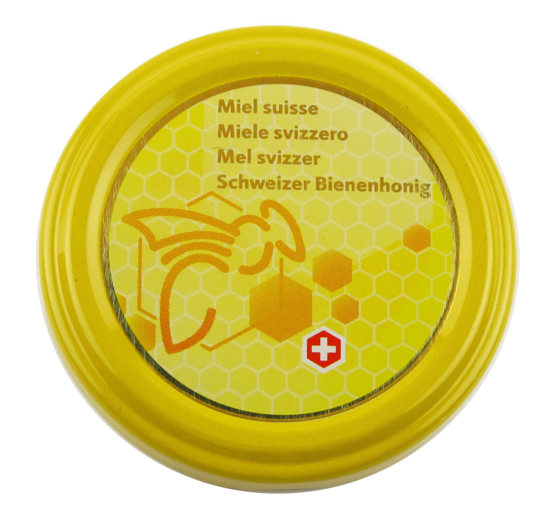 BienenSchweiz Honigglasdeckel Gelb 63 mm