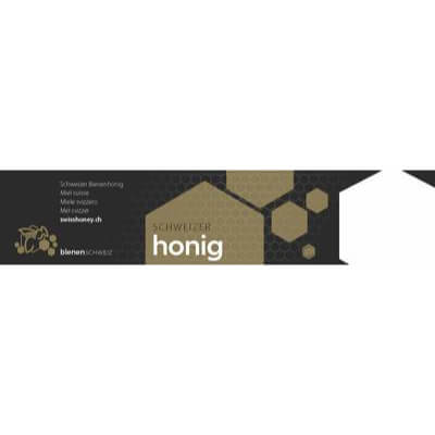 A4 BienenSchweiz Etikette Schwarz/Gold (250)