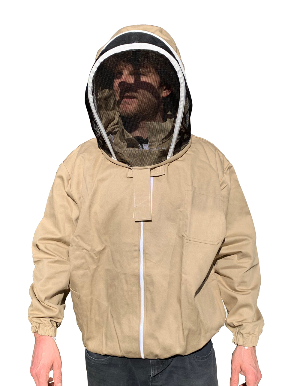 Imker Bienenschutz Jacke Mit Netzschleier Und Reißverschluss Vorne-Größe XS 